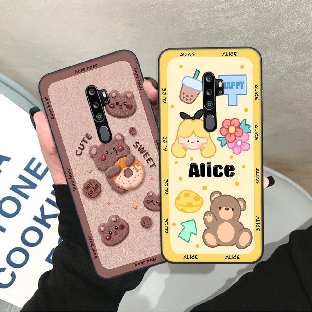 Ốp lưng Oppo A5 2020 / A9 2020 in hình Gấu nâu - hồng, Gấu Be@rick  cực CUTE, DỄ THƯƠNG