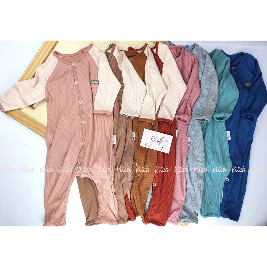 COOKIE Bodysuit dài tay cài giữa