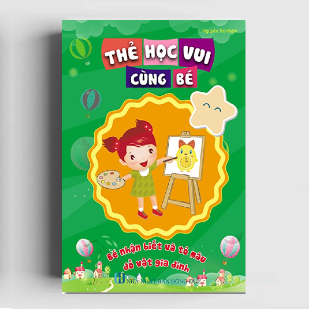 Flascard - Thẻ học vui cùng bé - Bé nhận biết và tô mầu đồ vật gia đình