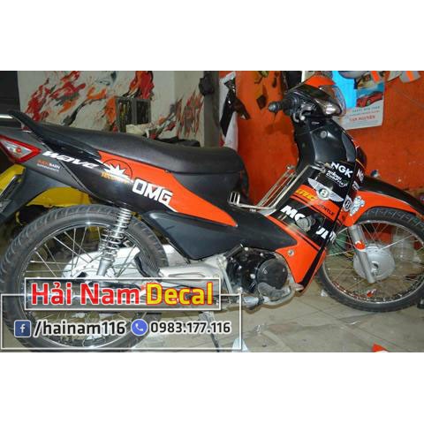 Tem Trùm Wave A Đen Cam OMG