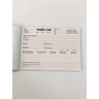 Phiếu thu chi 1 liên/2 liên/3 liên A5 100 tờ