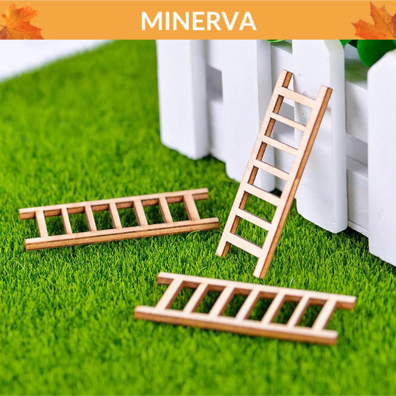 TIỂU CẢNH Mô hình thang gỗ mini trang trí tiểu cảnh, sân vườn, chậu cây kiểng