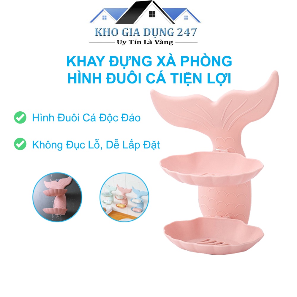 KHAY ĐỰNG XÀ PHÒNG HÌNH ĐUÔI CÁ TIỆN LỢI Thiết Kế Độc Đáo, Trang Trí Tại Nhà - Khay Đựng Nhà Tắm - Xà Phòng