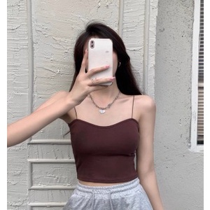 Áo 2 dây nữ- Áo bra ống 2 dây bún dáng croptop có đệm ngực 2055