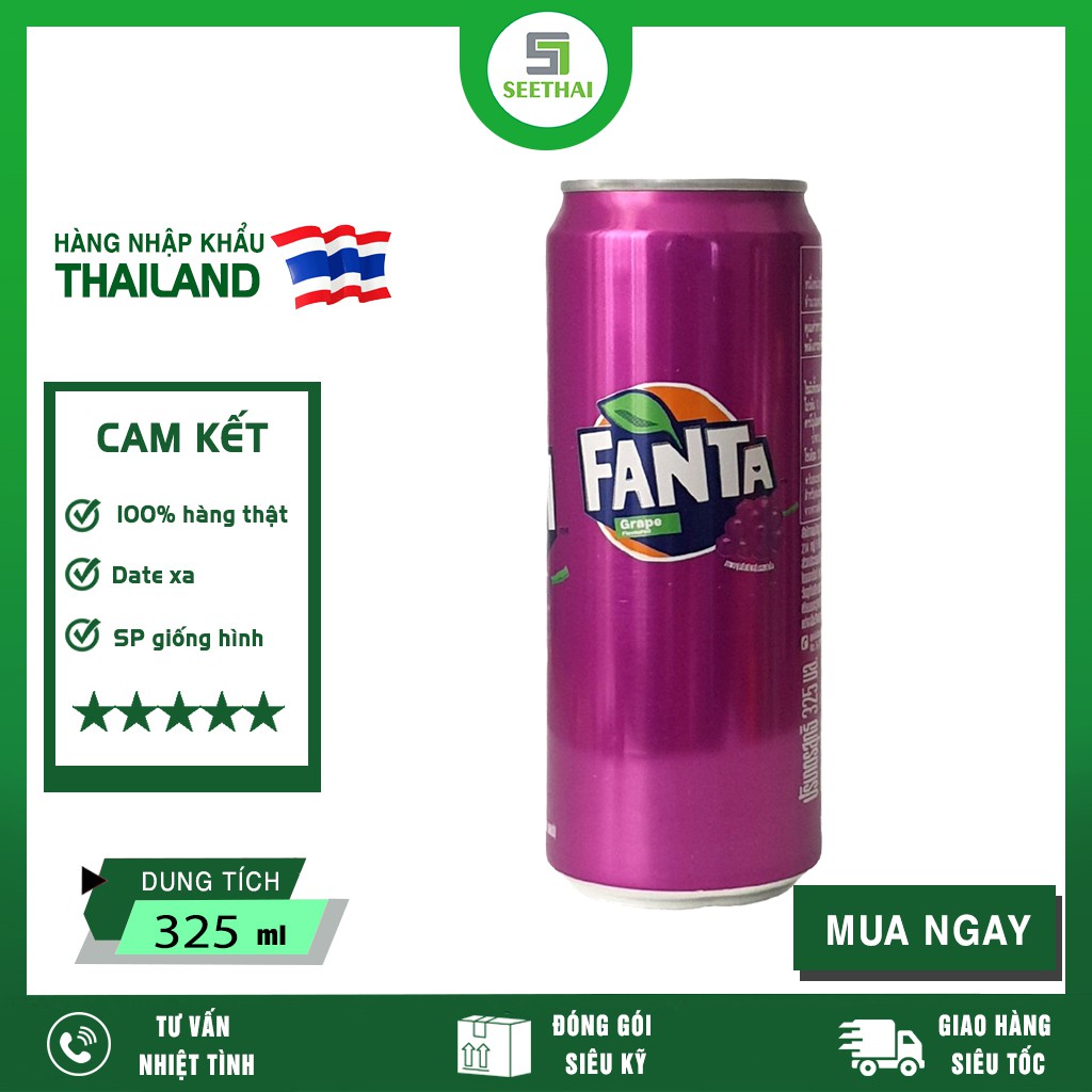 Nước ngọt có gas nước ngọt Fanta vị việt quất nước có ga Thái Lan 325ml