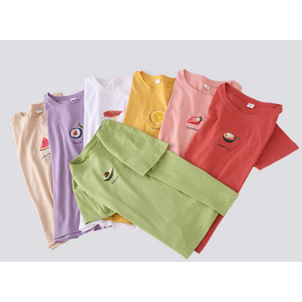 (AO001có size) Áo phông in hình trái cây phong cách Hàn quốc, áo hoa quả đi biển nhiều mẫu dễ thương