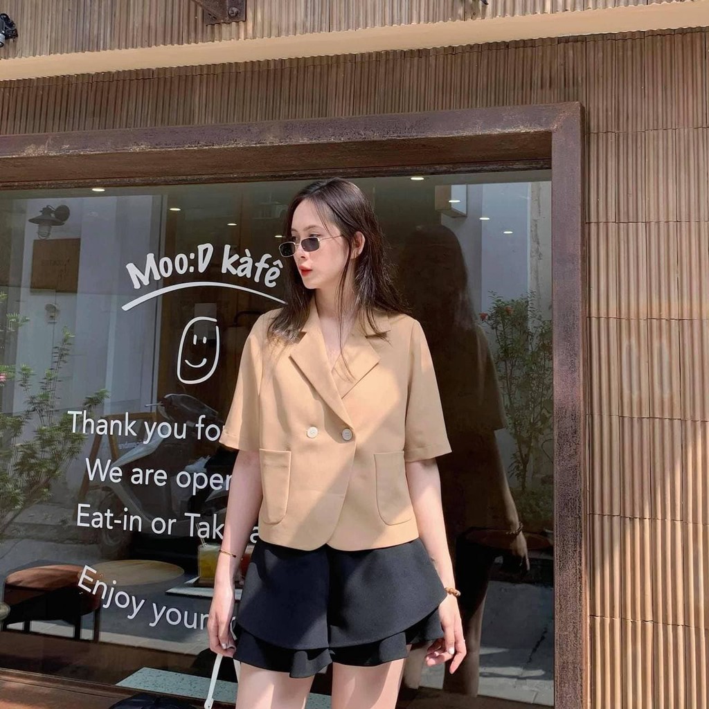 Áo Vest Tay Lửng Phom Suông Trẻ Trung (NUDE) | BigBuy360 - bigbuy360.vn