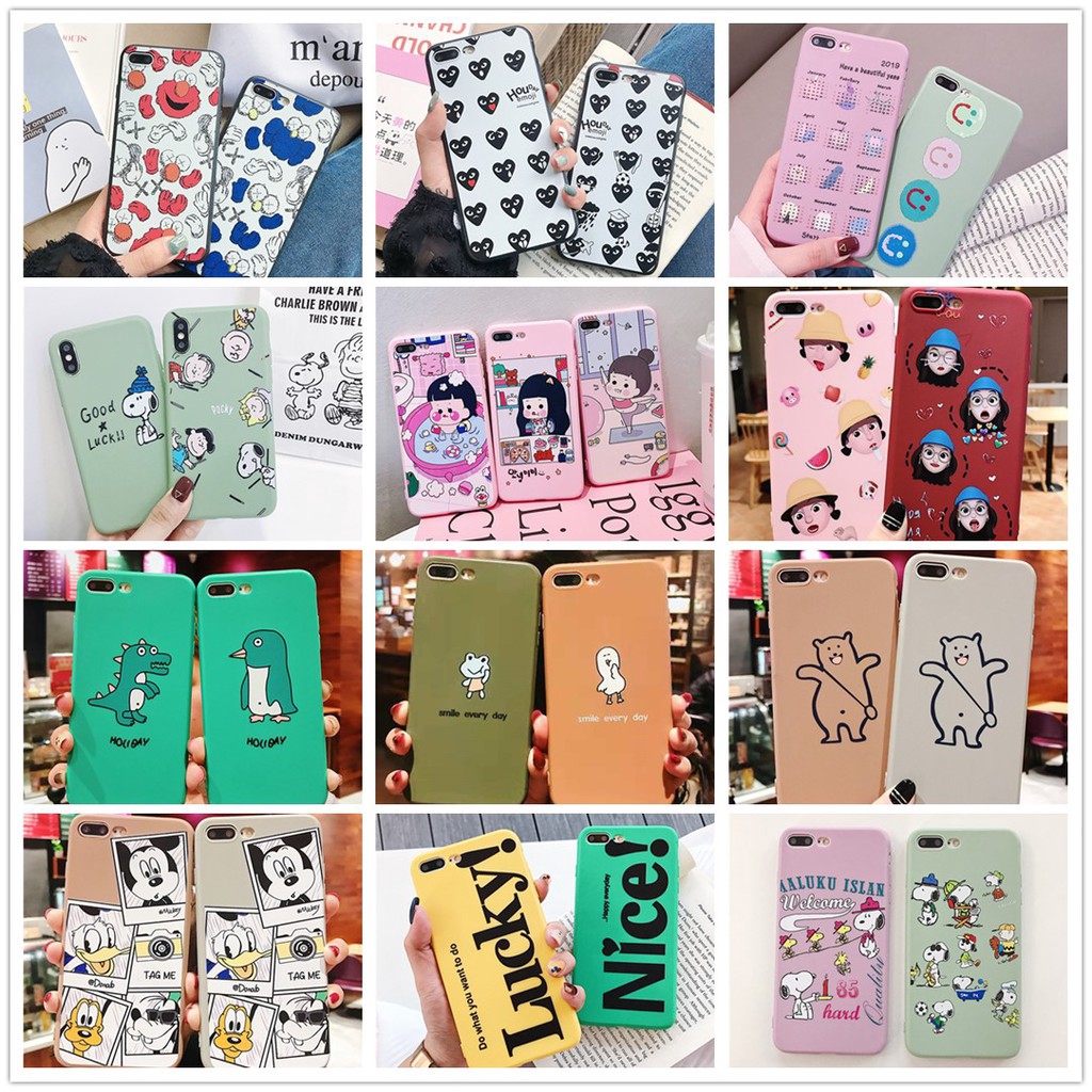 Ốp lưng iPhone 12 Mini 11 Pro Max 6 6S 7 8 Plus X XS Max XR OPPO F1S A83 A12 A5S A7 F9 A3S Realme C1 A57 A39 Vivo V5 Lite V7 Plus Mô hình hoạt hình trường hợp điện thoại mềm