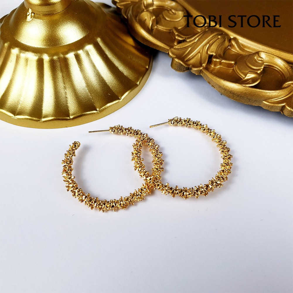 Bông tai nữ TOBI STORE nhiều kiểu dáng khuyên tai nữ dễ thương tròn, dài, mạ vàng xinh xắn