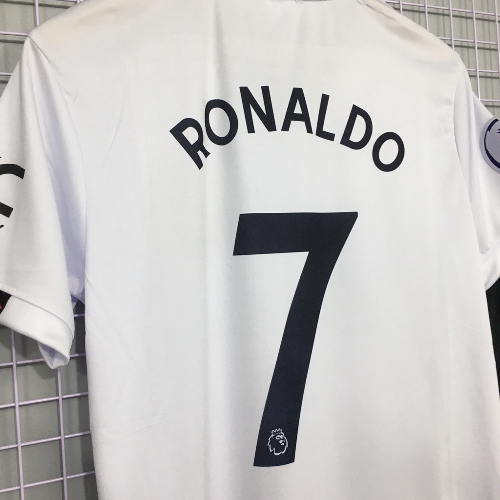 Bộ quần áo đá banh RONALDO MU trắng sân khách 2023