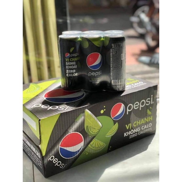 (Combo 12 lon) Mix Pepsi Chanh Ko Calo + 7Up Chất Xơ Ít Calo