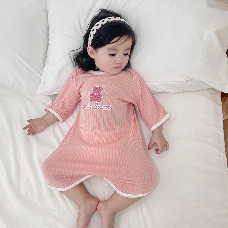 Đầm Ngủ Vải Lụa Lạnh Mỏng Thời Trang Xuân Hè Thông Dụng Cho Bé