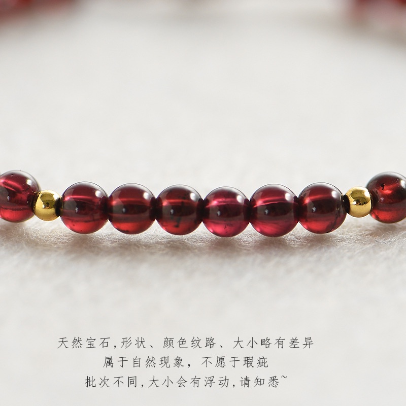 Vòng Tay Chuỗi Hạt Đá Garnet Tự Nhiên Thời Trang Cho Nữ