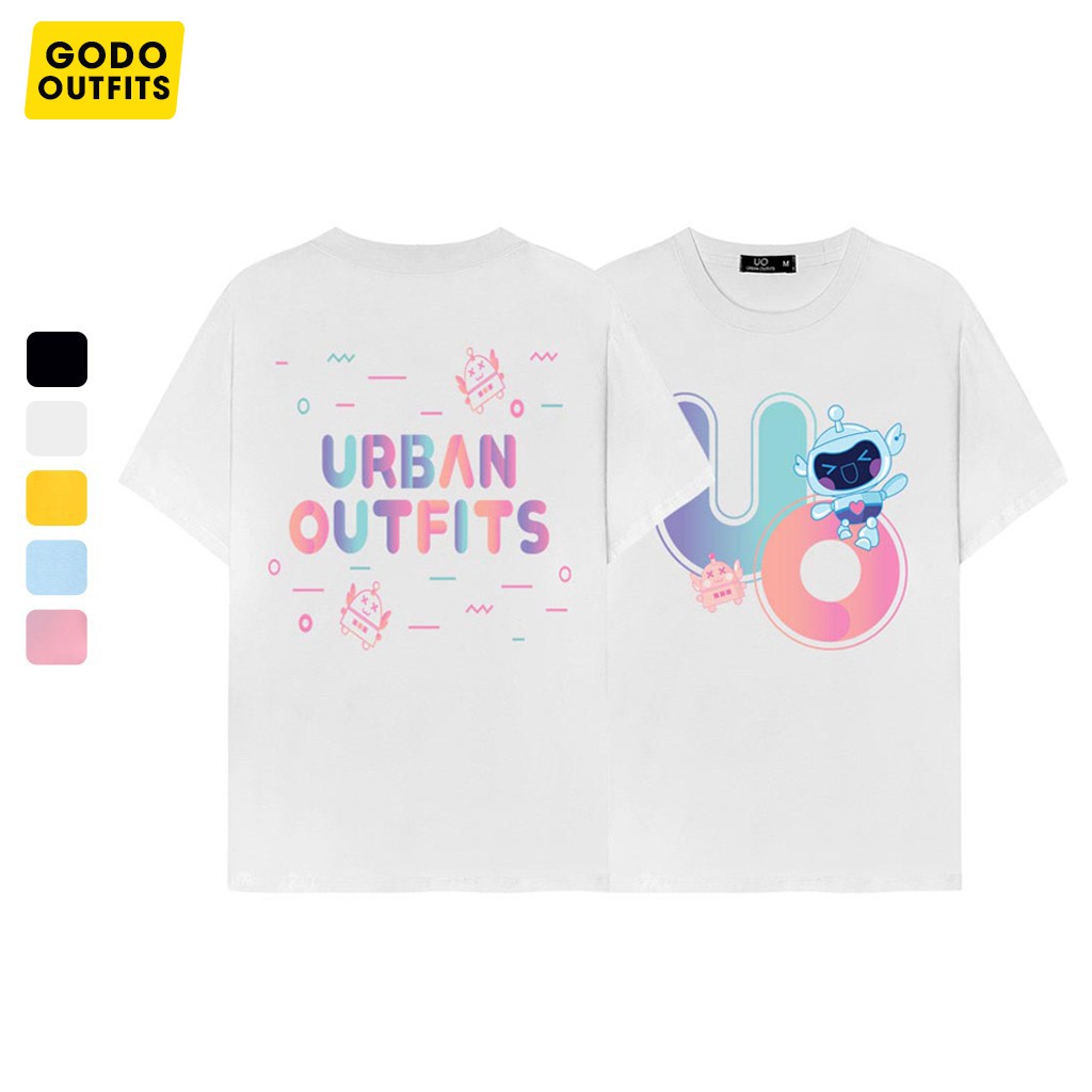 Áo thun tay lỡ nam nữ form rộng GODO OUTFITS in bost uo at030 chất liệu Premium Cotton unisex màu đen