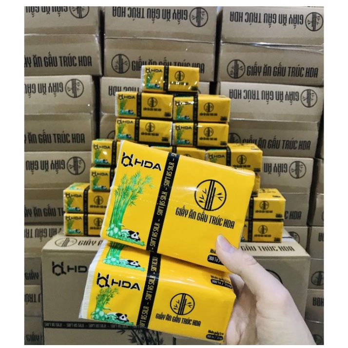 1 Thùng Giấy Ăn Gấu Trúc HDA, Giấy Ăn Dai Mịn, Thùng 30 Gói - 1 Gói 300 Tờ