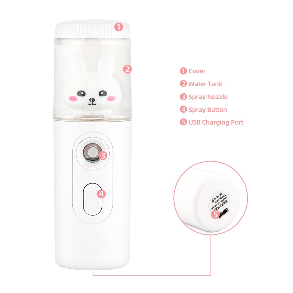 Máy phun sương nano FOREVERLILY tạo độ ẩm cho da mặt và cơ thể kết nối USB tiện dụng