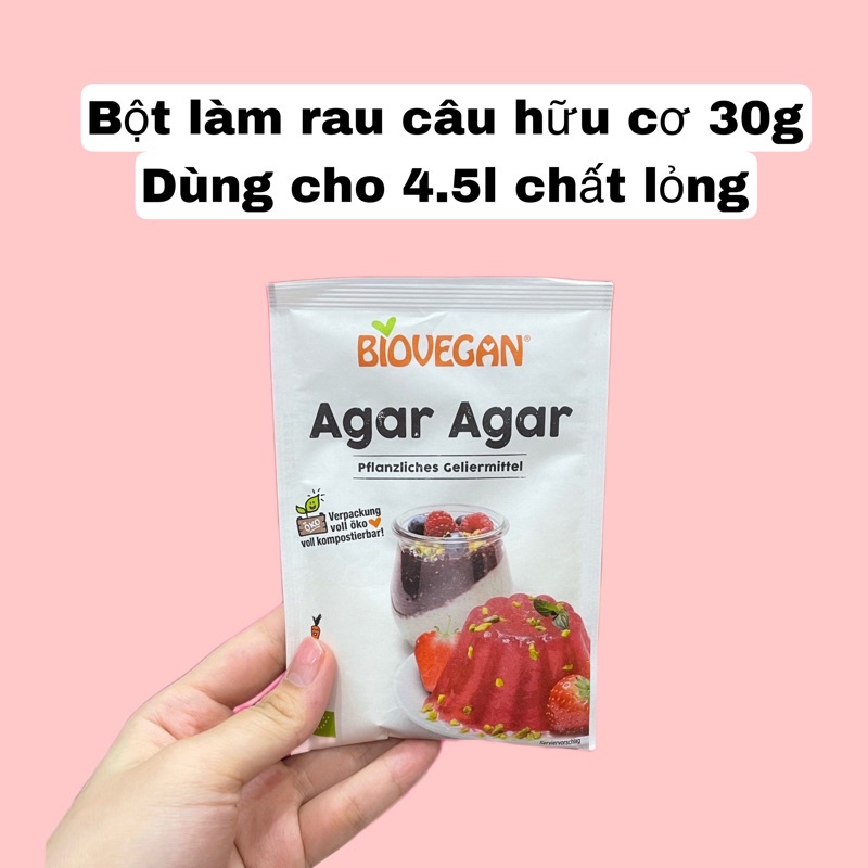 [HỮU CƠ date 2024] BỘT LÀM RAU CÂU HỮU CƠ Agar- agar Biovegan 30g