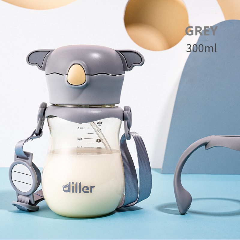 Bình sữa Diller bằng silicon PPSU không chứa BPA chống tràn cho bé dung tích 300ml D-P4007