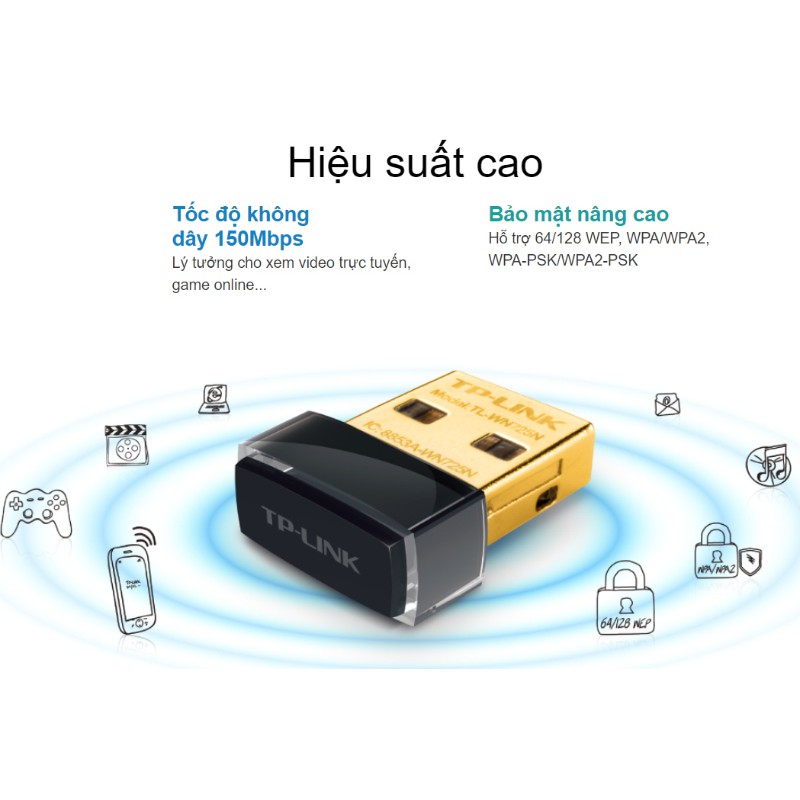 TP-Link TL-WN725N - USB Wifi Nano chuẩn N tốc độ 150Mbps - NK