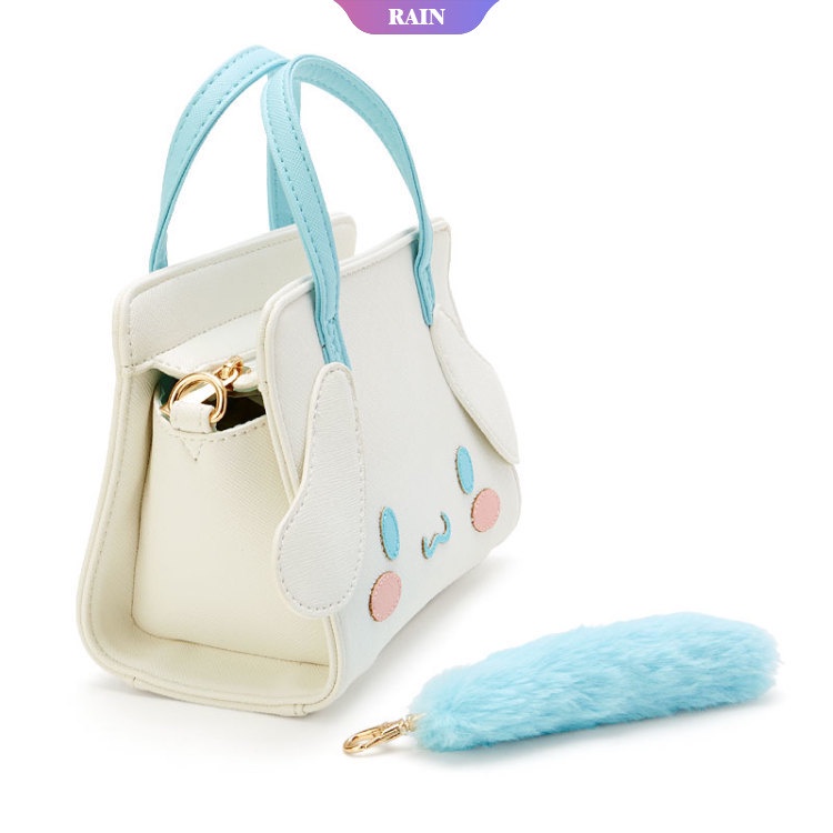 Túi Xách Da PU Hình Sanrio Cinnamoroll My Melody Pom Pom Purin Có Mặt Dây Chuyền Cho Nữ [RAIN]