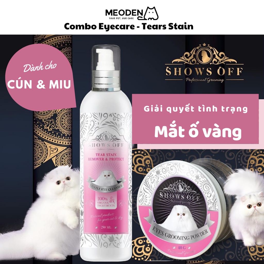 Bộ chăm sóc mắt bị ố cho chó mèo Show Off