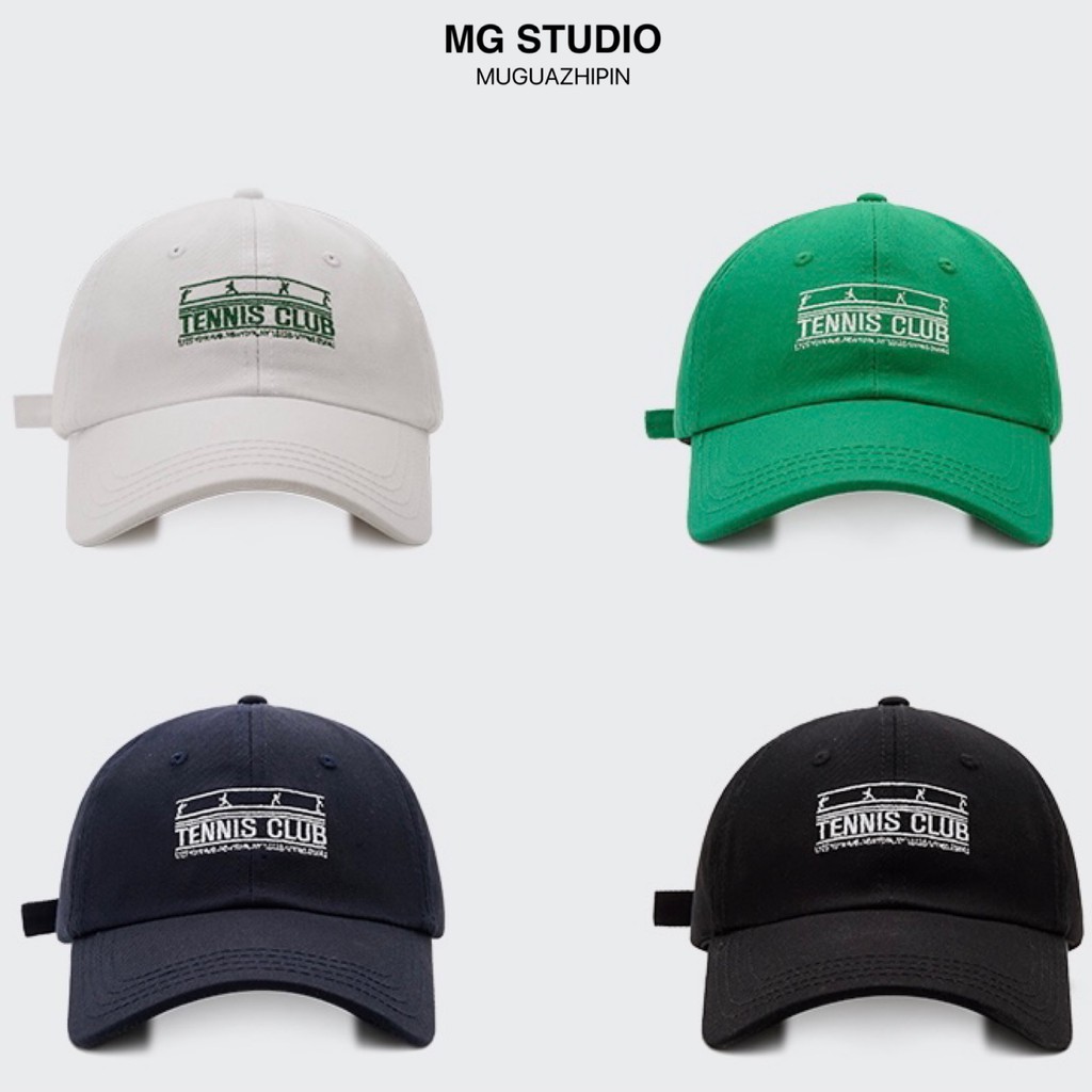 Mũ Lưỡi Trai MG STUDIO Thêu Chữ TENNIS CLUB 4 Màu Tùy Chọn Thời Trang