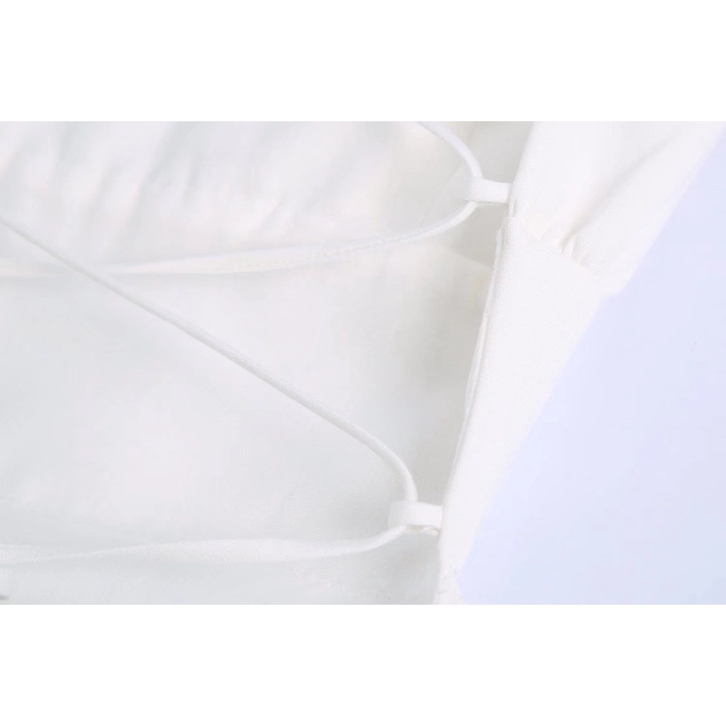 Uibey Đầm Vải Lanh Cột Dây Hở Lưng Ngắn Tay Thời Trang Quyến Rũ 6562