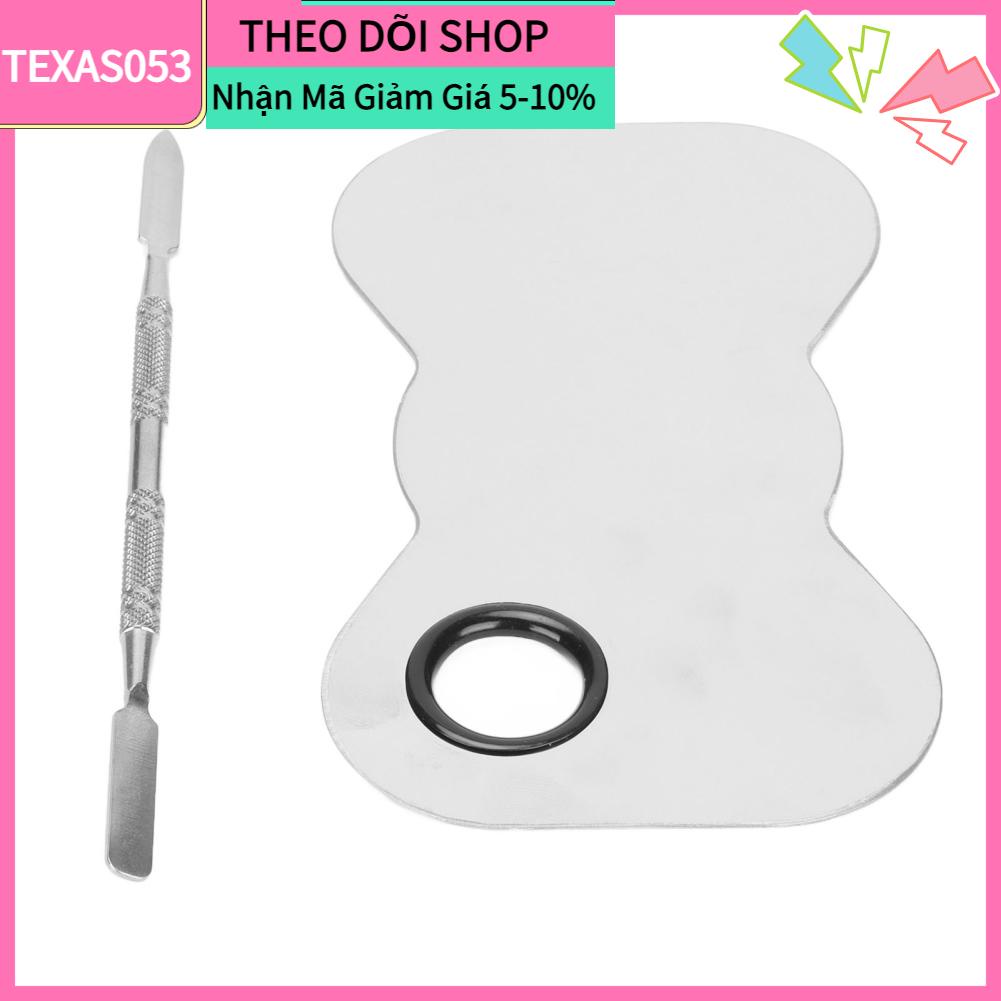 Texas053 Bộ bảng trang điểm mỹ phẩm bằng thép không gỉ Bảng Spatula Makeup Artist Tool