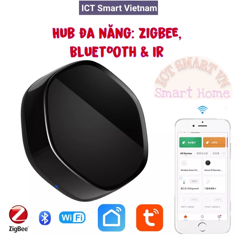Bộ điều khiển trung tâm Zigbee  Tuya LAN/WIFI kết nối đến 400 thiết bị