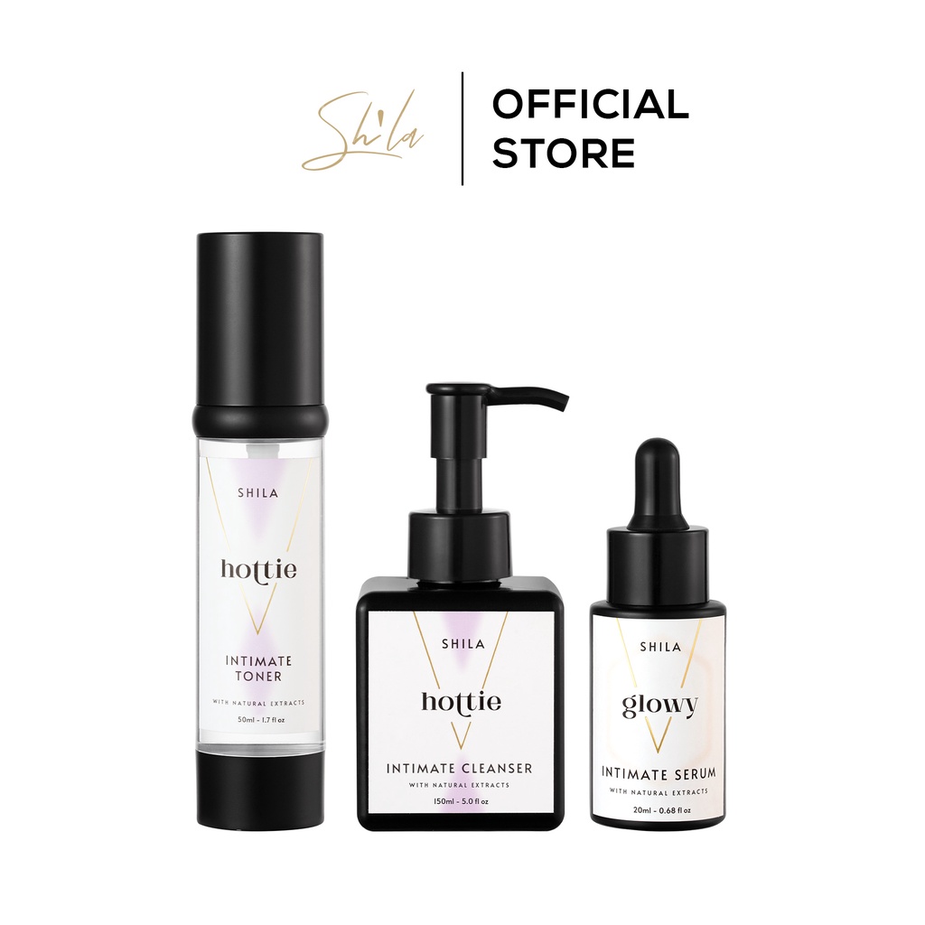 Bộ 3 sản phẩm chăm sóc vùng kín Shila (Shila Intimate Toner Hottie, Shila Intimate Cleanser Hottie, Shila Serum Glowy)