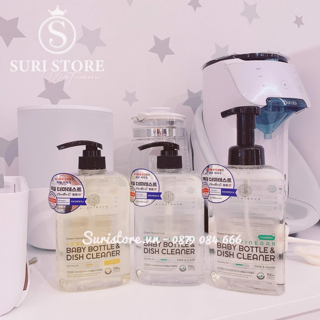 ￼NƯỚC RỬA BÌNH SỮA VÀ CHÉN BÁT THẢO MỘC HÀN QUỐC EINE BAUM CHO BÉ 700ML