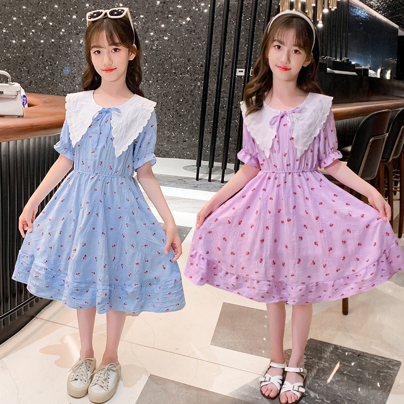 Đầm Công Chúa Dáng Dài Họa Tiết Hoa Anh Đào Thời Trang Mùa Hè Cho Bé Gái Từ 3-4 - 5-6 - 7-8 - 9-10 - 11-12 Tuổi