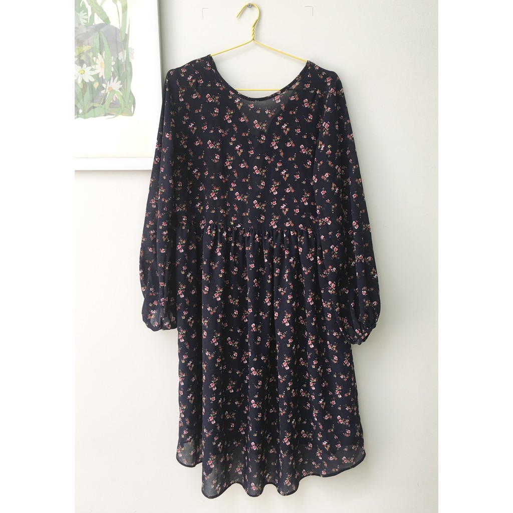 Đầm Chen.Inspired - Đầm Hana Babydoll màu xanh dương đậm Freesize