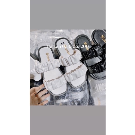 Dép đế bằng thiết kế xếp ly phong cách ulzzang thời trang trẻ trung năng động