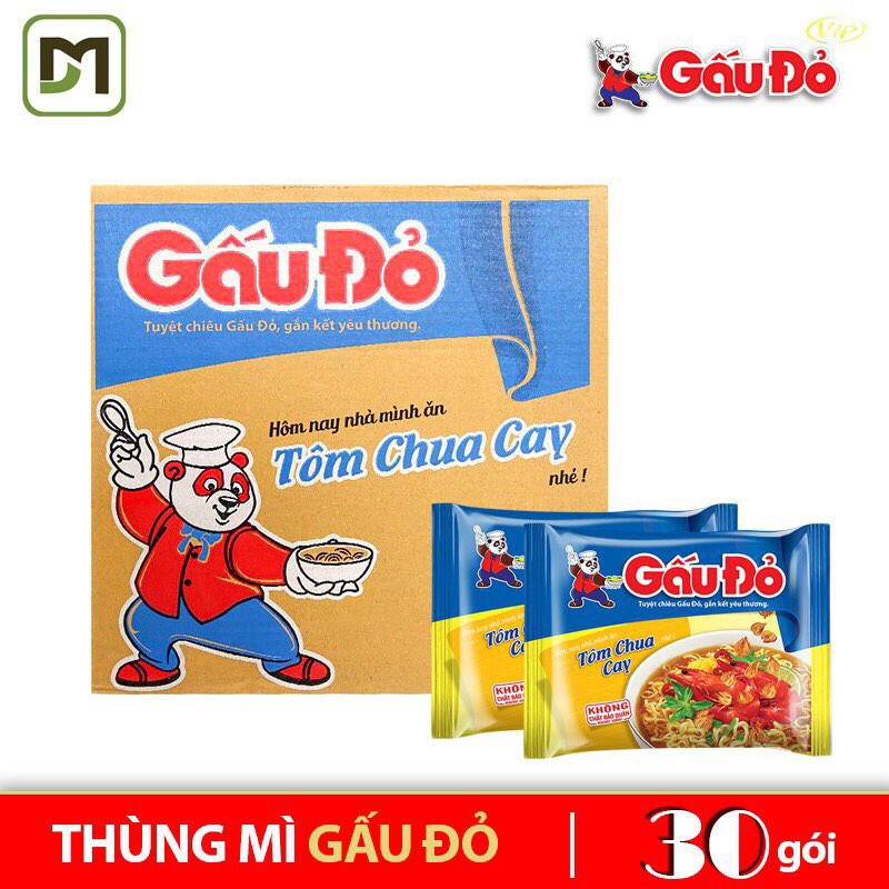 MÌ GẤU ĐỎ TÔM CHUA CAY 30 GÓI