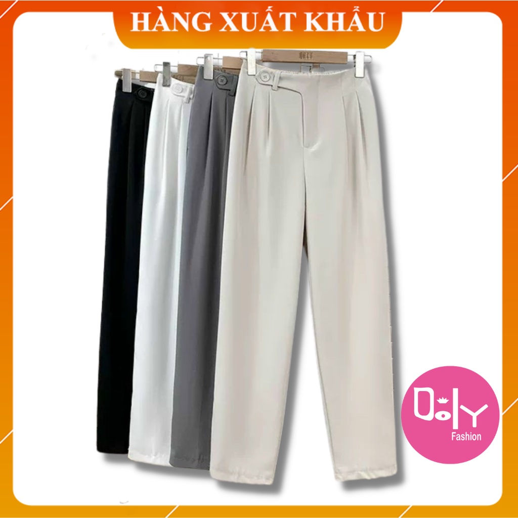 Quần Baggy nữ lưng chun sau cạp tim lồng đai đỉa cá tính phom đẹp màu sắc đen ghi be trắng mã Q0888 Doly | BigBuy360 - bigbuy360.vn