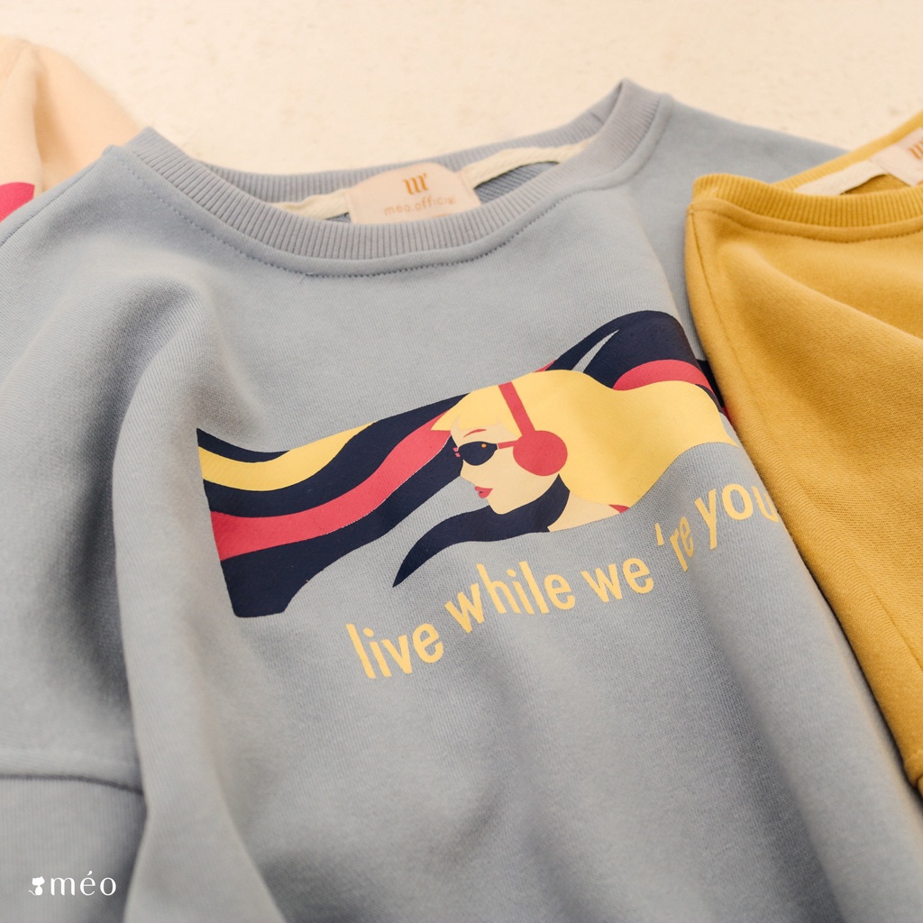 Áo Nỉ dài tay cổ tròn Live Méo Shop | BigBuy360 - bigbuy360.vn