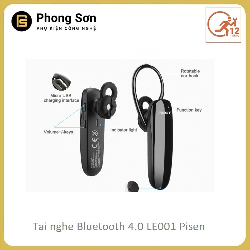 Tai Nghe Bluetooth Pisen Le001,  Chính Hãng -  Pisen Vn002 - Bảo Hành 12 Tháng