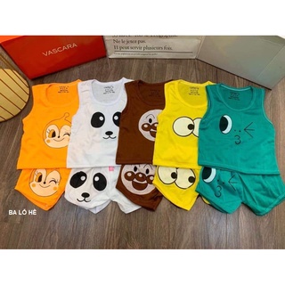 Combo 5 bộ ba lỗ bé trai, bé gái. size 3-14kg