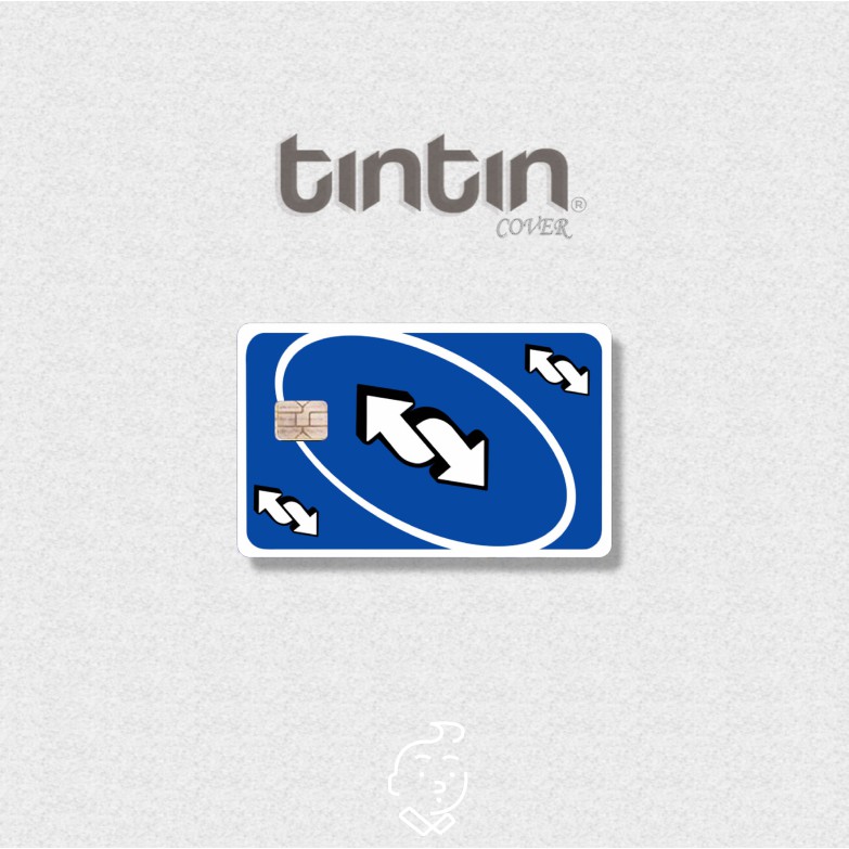 🍭UNO BOARD GAME-Tem Dán Thẻ ATMSticker TinTin Trang Trí Thẻ Chống Xước, Nước
