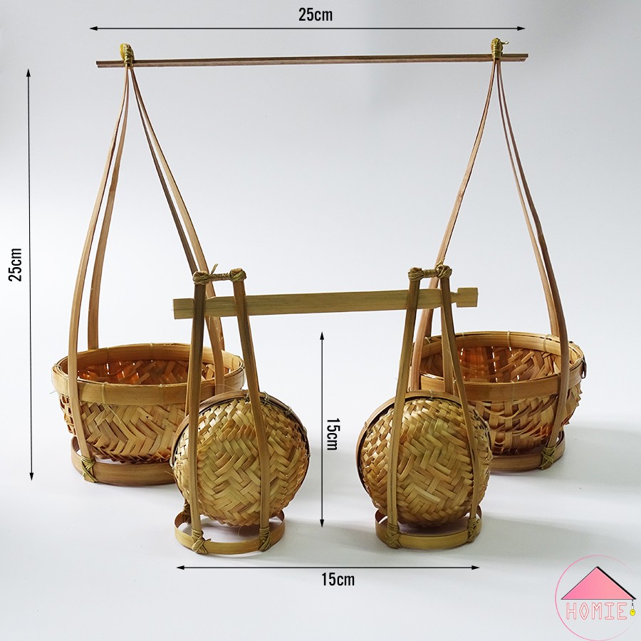 [Phụ kiện trang trí] [Phụ kiện chụp ảnh] Quang gánh tre trang trí