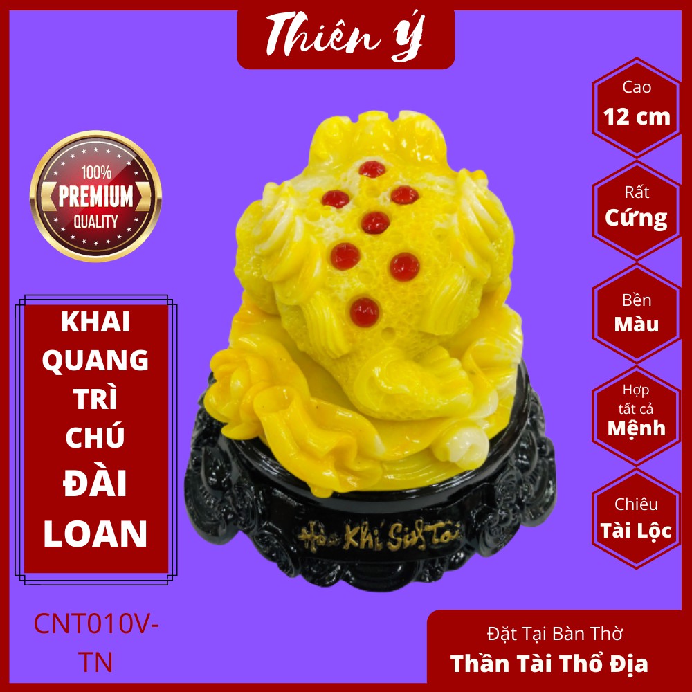 [Hỗ Trợ Khai Quang] Cóc Ngậm Tiền - Thiềm Thừ - Cóc Ba Chân Phong Thủy- cao 12 cm-CNT010V-TN-Đồ Thờ Thiên Y