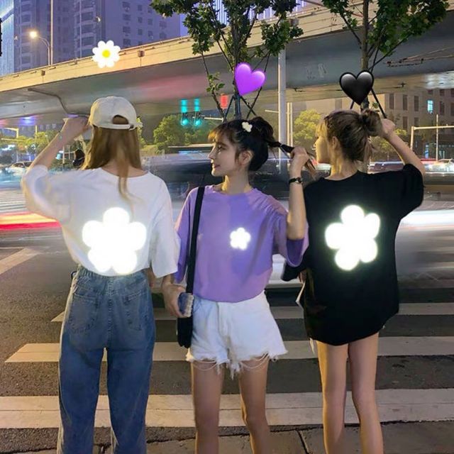 Áo thun bigsize phản quang hình hoa