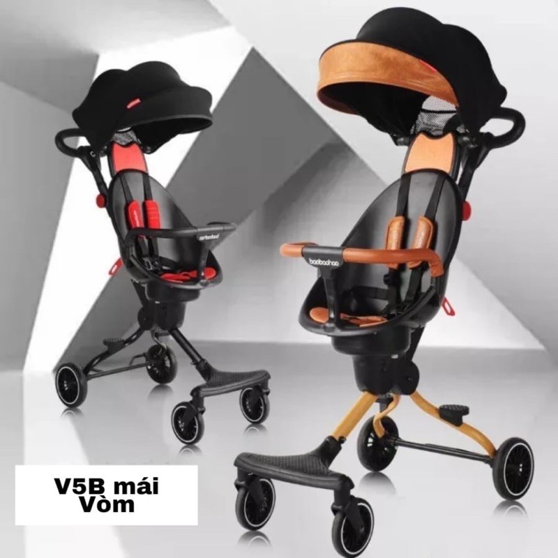Xe đẩy V5B mái vòm màu đỏ