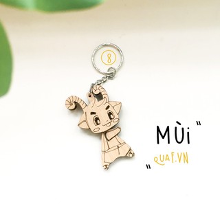 Móc khóa gỗ 12 con giáp