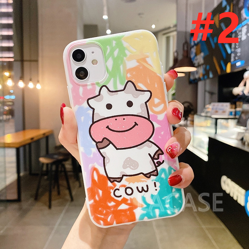 Ốp Lưng Hình Vịt / Bò Xinh Xắn Cho Oppo Reno A92S A92 A52 A91 A31 Reno 3 Reno 2f Reno 2 A9 2020 A5 2020 K3 F11 A7 A5S A12 A3S F9 F5 F3 F1S