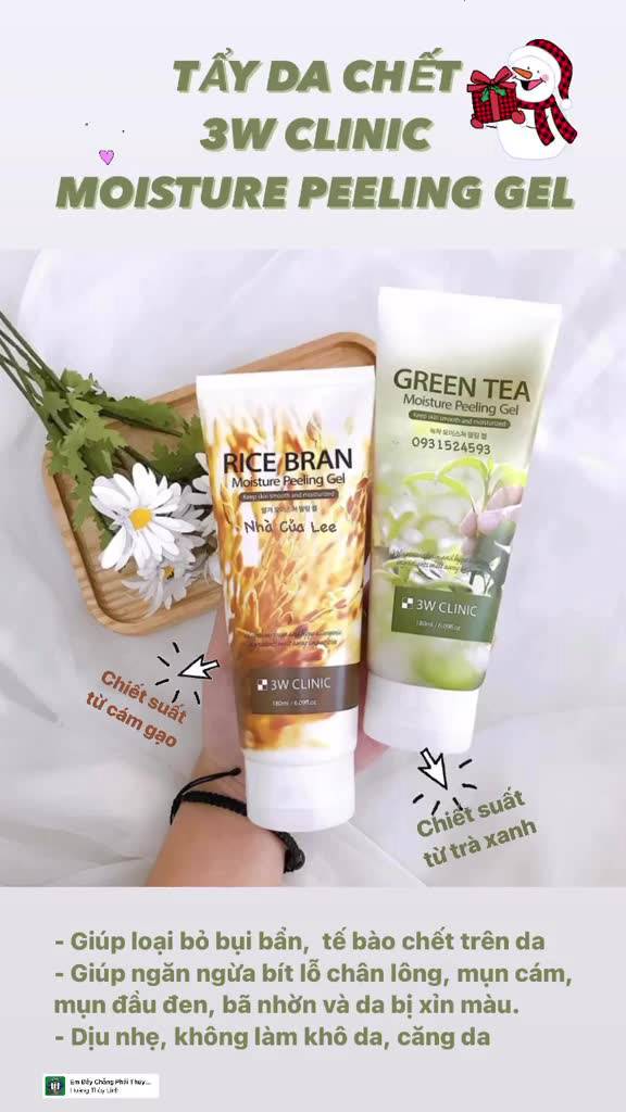 Gel tẩy tế bào chết 3W Clinic Trà Xanh Moisture Peeling 180ml Hàn Quốc mẫu mới | BigBuy360 - bigbuy360.vn