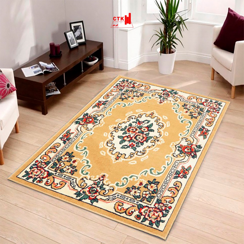 Thảm trải sàn phòng khách, thảm len trang trí phòng ngủ cao cấp cổ điển TH 160cm x 120cm, 150cm x 80cm