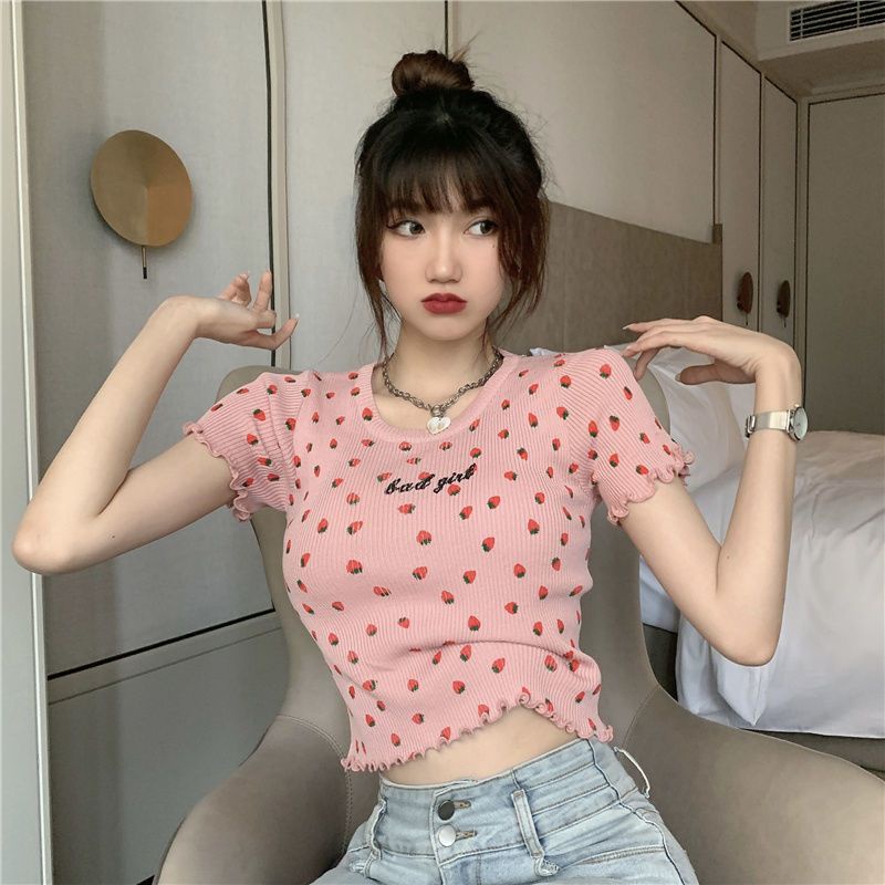 Áo croptop badgirl dâu nhí tôn dáng