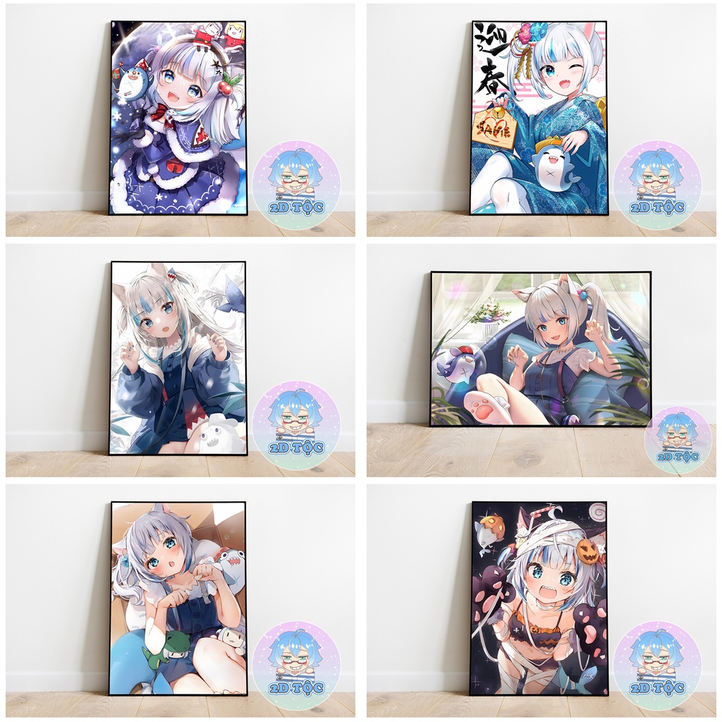 TRANH POSTER A3 GAWR GURA HOLOLIVE (2) CHẤT LIỆU GIẤY CAO CẤP - 2D TỘC SHOP